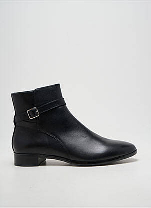 Botine/ghete țesătură satinată toc plat până la 3 cm negru EMILIE KARSTON femme