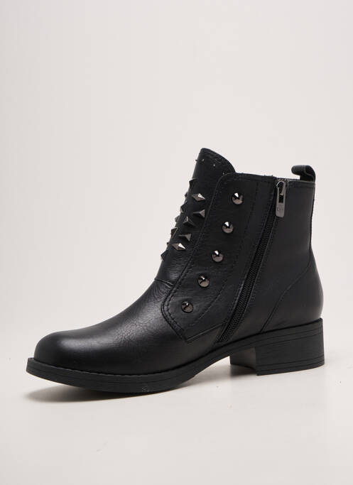 Botine/ghete țesătură satinată toc de 4 la 6 cm negru EMILIE KARSTON femme