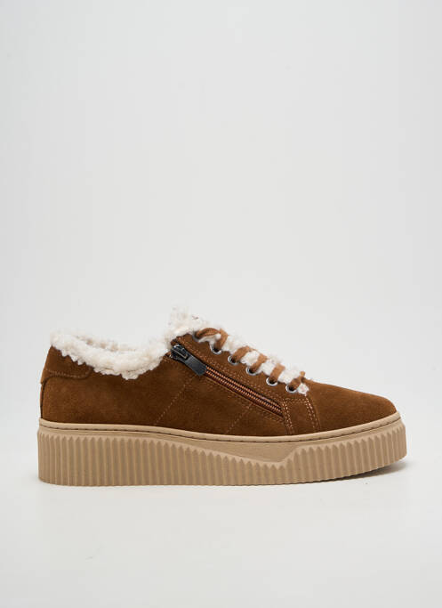 Adidași închidere cu fermoar și șireturi toc de 4 la 6 cm maro COCO ET ABRICOT femme