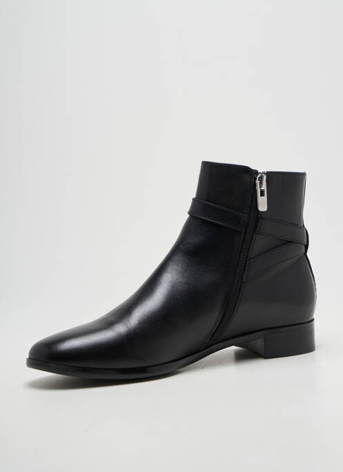 Botine/ghete țesătură satinată toc plat până la 3 cm negru EMILIE KARSTON femme
