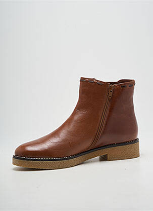 Botine/ghete țesătură satinată toc plat până la 3 cm maro MELLOW YELLOW femeie