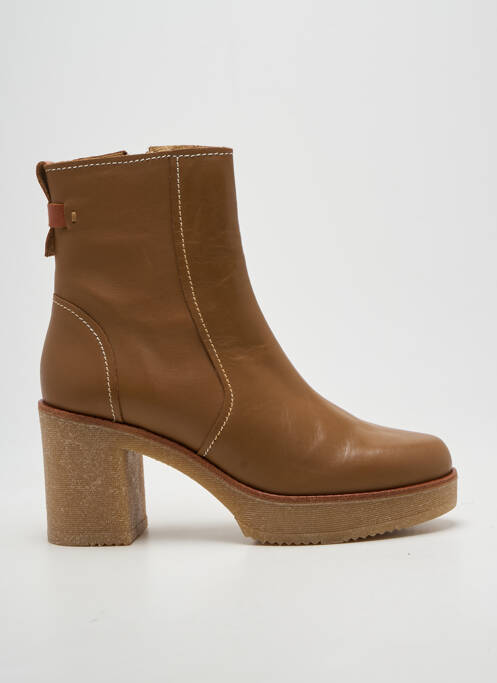 Botine/ghete toc pătrat toc de 7 la 9 cm maro ROSEMETAL femme