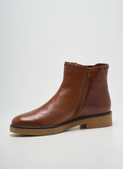 Botine/ghete țesătură satinată toc plat până la 3 cm maro MELLOW YELLOW femme
