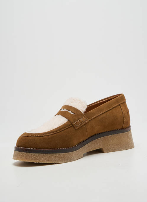 Mocasini nubuc toc de 4 la 6 cm maro REQINS femme