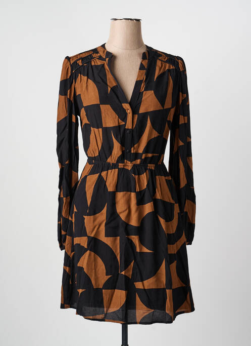 Rochie scurtă mâneci lungi mâneci lungi maro GRACE & MILA femme