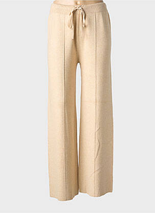Pantalon evazat talie elastică bej NINA CARTER femeie