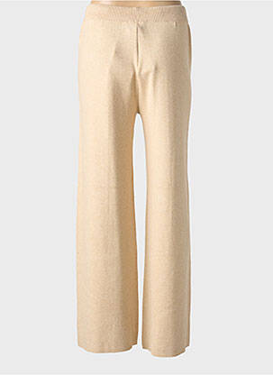 Pantalon evazat talie elastică bej NINA CARTER femeie