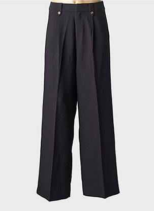 Pantalon larg țesătură crep talie înaltă negru GRACE & MILA femme