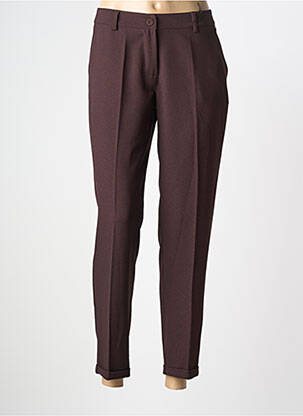 Pantalon 7/8 talie elastică mărime normală maro PAKO LITTO femeie
