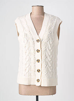 Vestă fără mâneci închidere cu nasturi pe față bej WHITE STUFF femme