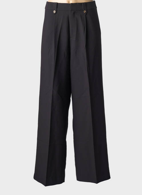 Pantalon larg țesătură crep talie înaltă negru GRACE & MILA femme