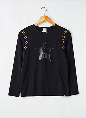 Tricou croială cambrată mâneci lungi negru BOBOLI fille