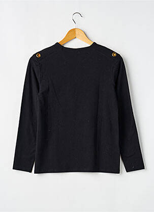 Tricou croială cambrată mâneci lungi negru BOBOLI fată