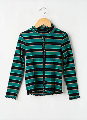 Tricou croială cambrată mâneci lungi verde BOBOLI fille