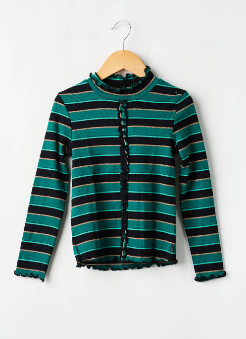 Tricou croială cambrată mâneci lungi verde BOBOLI fille