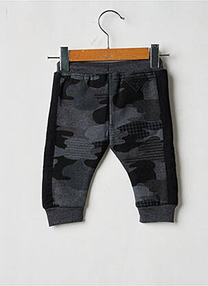 Pantalon drept închidere cu legături de legat talie elastică negru BOBOLI băiat