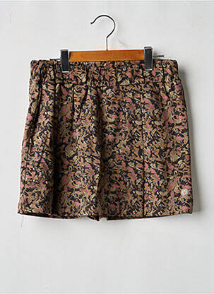 Fustă pantaloni scurți croială dreaptă maro LEVV LABEL fată