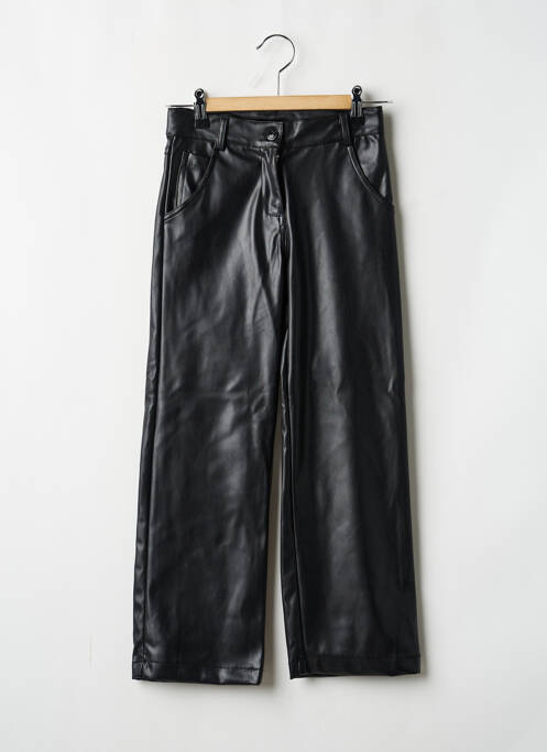 Pantalon drept închidere cu fermoar sub clapetă cu nasturi negru BOBOLI fille