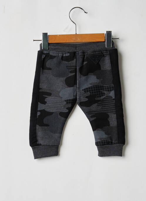 Pantalon drept închidere cu legături de legat talie elastică negru BOBOLI garcon
