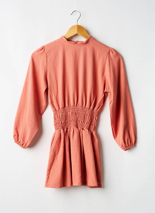 Rochie midi guler rotund mâneci lungi roz LEVV LABEL fille