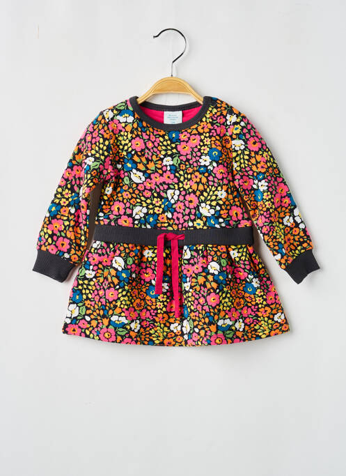 Rochie scurtă imprimeu fantezie mâneci lungi negru BOBOLI fille
