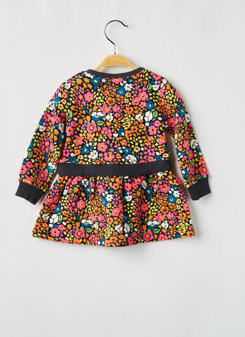 Rochie scurtă imprimeu fantezie mâneci lungi negru BOBOLI fille