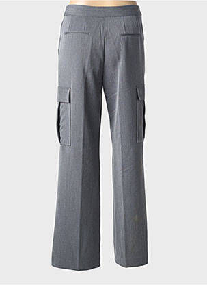 Pantalon larg țesătură poplin mărime normală gri BROADWAY femeie