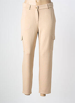 Pantalon cargo talie elastică mărime normală bej BROADWAY femme