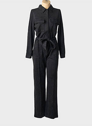 Salopetă-pantalon guler de bluză mâneci lungi negru DEELUXE femeie