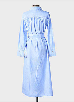 Rochie lungă țesătură poplin mâneci lungi albastru TIFFOSI femeie
