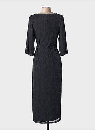 Rochie lungă croială cambrată mâneci 3/4 negru GARCIA femeie
