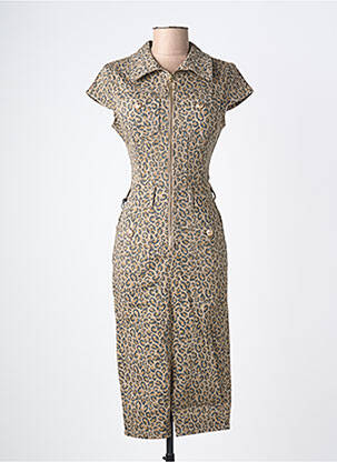 Rochie midi mâneci scurte mâneci scurte verde DENIM LIFE femeie