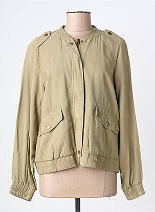 Jachete casual guler rotund verde GARCIA femme