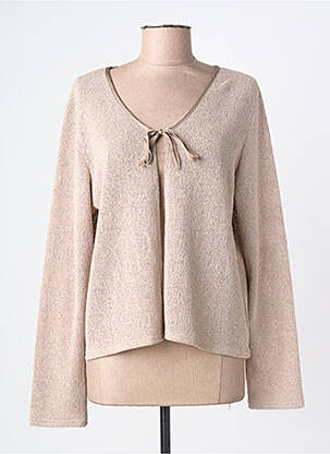 Vestă cu mâneci lungi croială cambrată maro BROADWAY femme