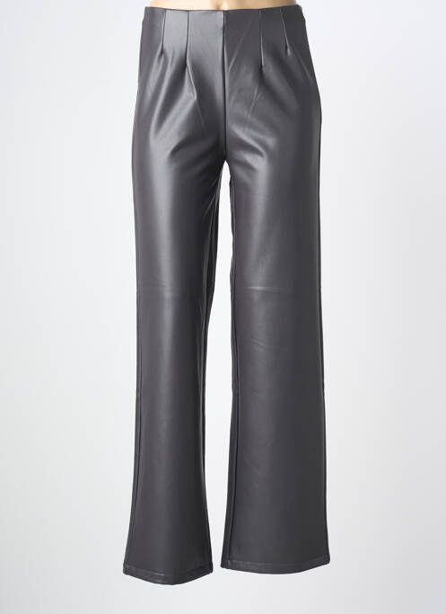 Pantalon drept talie elastică mărime normală gri BROADWAY femme