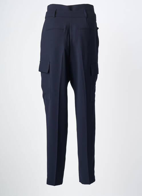 Pantalon drept țesătură crep mărime normală albastru MORGAN femme