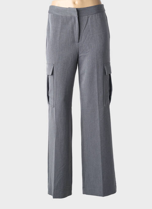 Pantalon larg țesătură poplin mărime normală gri BROADWAY femme