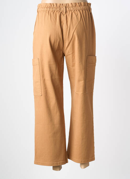 Pantalon larg închidere cu fermoar sub clapetă cu nasturi mărime normală maro C'EST BEAU LA VIE femme