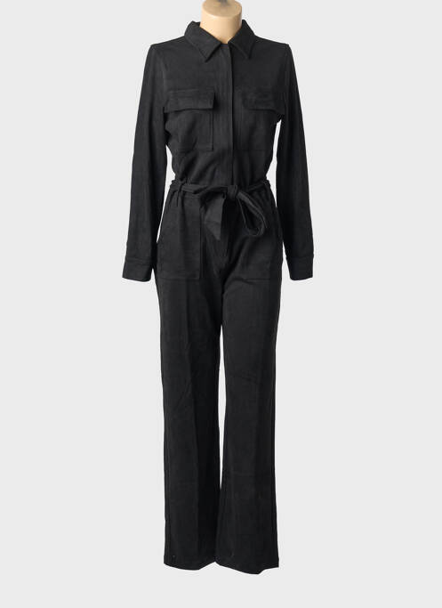 Salopetă-pantalon guler de bluză mâneci lungi negru DEELUXE femme