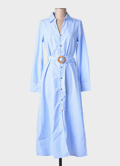 Rochie lungă mâneci lungi mâneci lungi albastru TIFFOSI femme