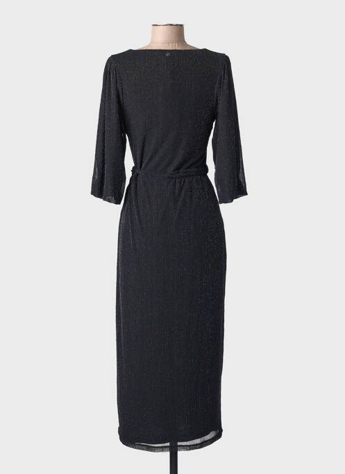 Rochie lungă croială cambrată mâneci 3/4 negru GARCIA femme