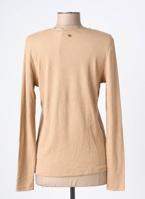 Pulover croială cambrată mâneci lungi maro ÉTYMOLOGIE femme