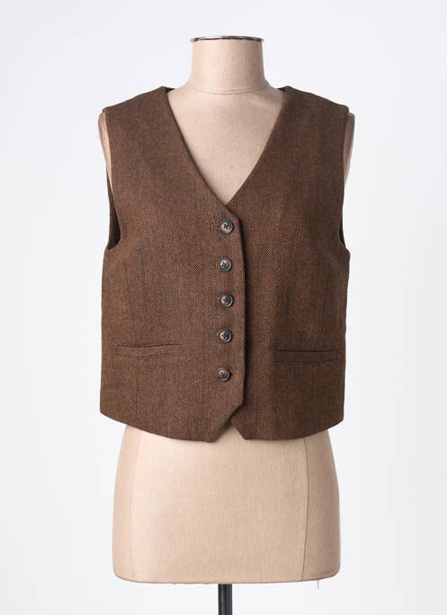 Vestă fără mâneci căptușeală maro C'EST BEAU LA VIE femme