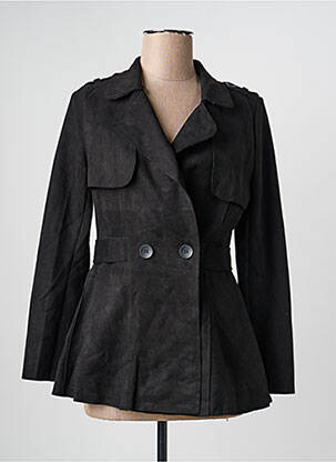 Trench buzunare fără glugă negru HF WOMAN COLLECTION femeie