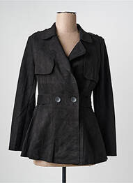 Trench buzunare fără glugă negru HF WOMAN COLLECTION femme
