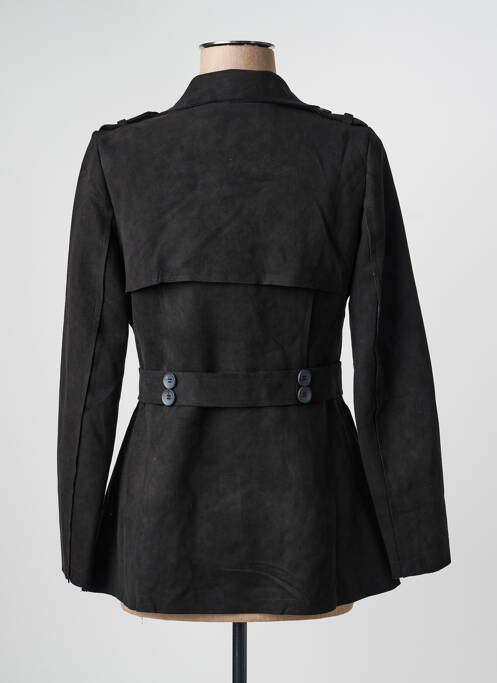 Trench buzunare fără glugă negru HF WOMAN COLLECTION femme