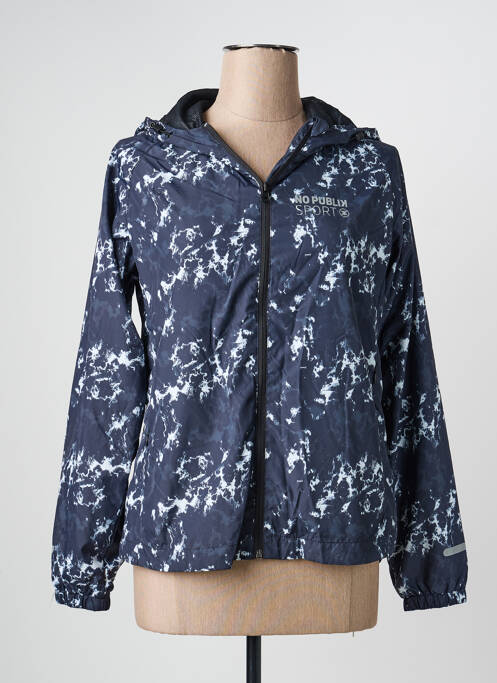 Jachetă vânt mâneci lungi cu glugă albastru NO PUBLIK femme