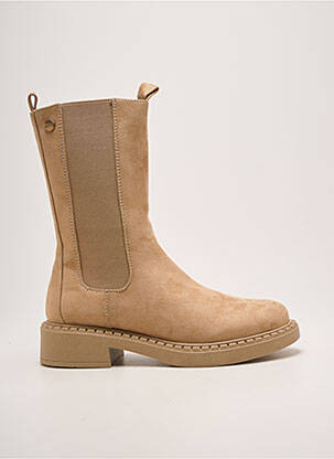 Botine/ghete toc mic toc de 4 la 6 cm bej DEELUXE femme