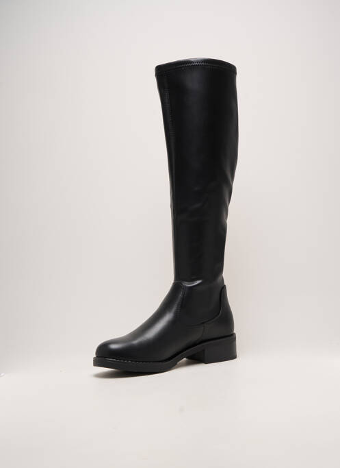 Cizme țesătură satinată toc de 4 la 6 cm negru KEYS femme