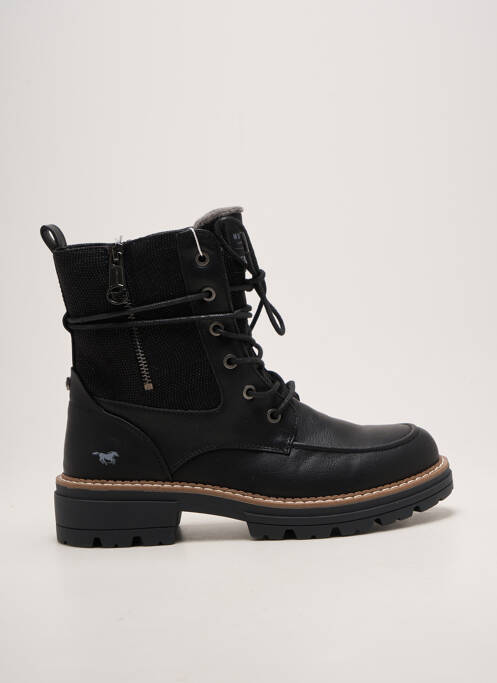 Botine/ghete închidere cu fermoar și șireturi toc de 4 la 6 cm negru MUSTANG femme